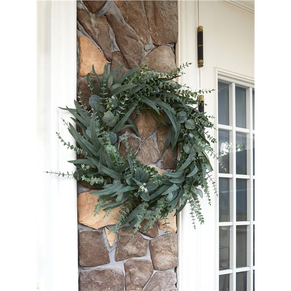 BRAND NEW CLYCALOOR 24" FAUX EUCALPTUS WREATH