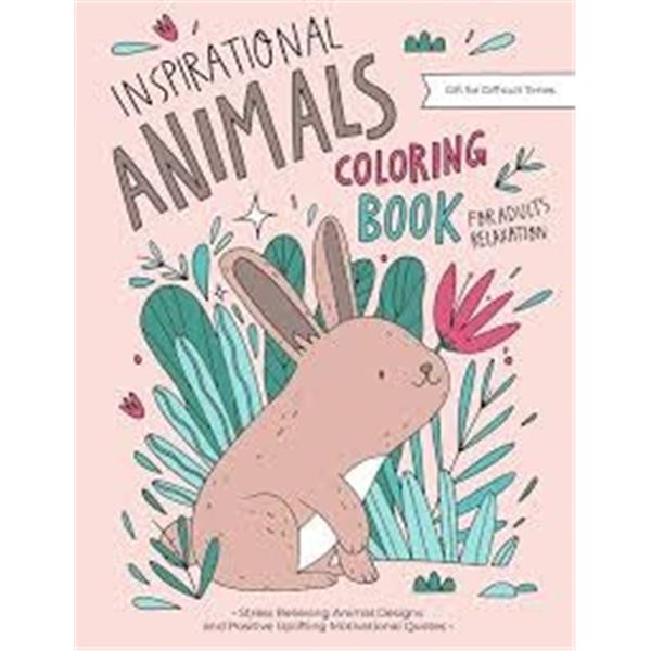 NEW PAPERBACK- INSPIRATIONAL ANIMALS COLORING BOOK
