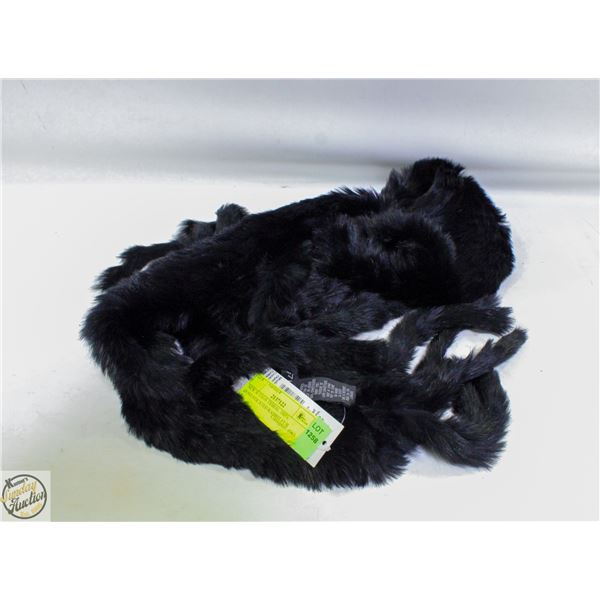 NEW W/TAGS TRIBAL 100% DOMESTICATED RABBIT FUR