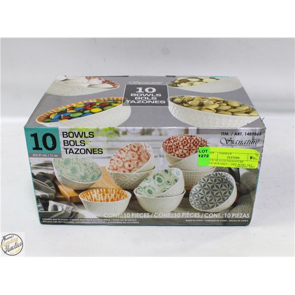 NEW SEALED SIGNATURE HOUSEWARES + 10PC BOWL SET