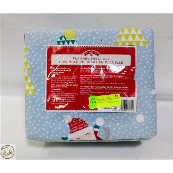 NEW TWIN SIZE FLANNEL SHEET SET CHRISTMAS THEME