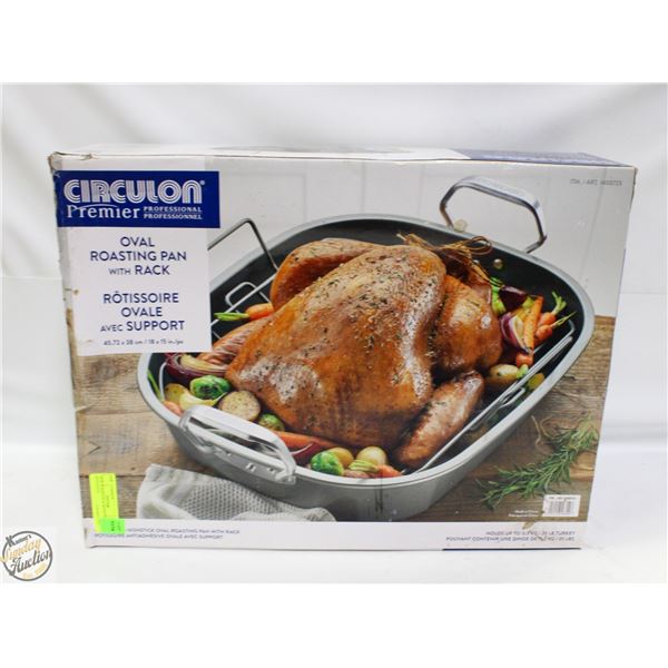 NEW SEALED OVAL ROASTING PAN WITH RACK