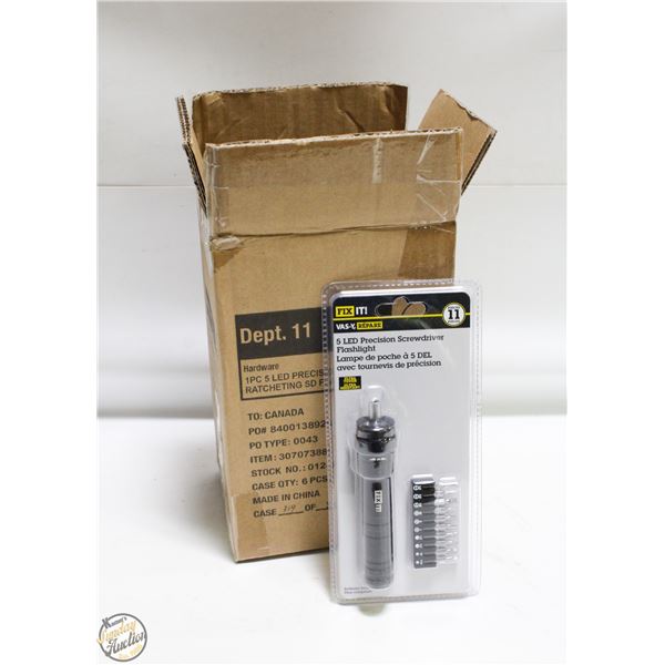 CASE WITH 6 11PC 5 LED PRECISION SCREWDRIVERS