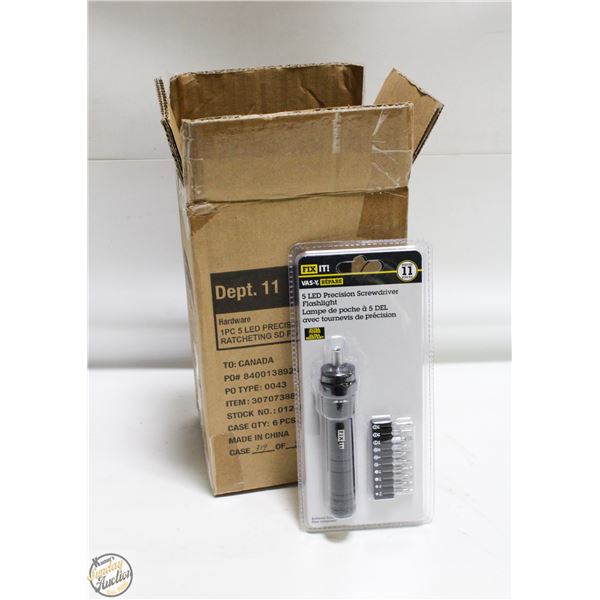 CASE WITH 6 11PC 5 LED PRECISION SCREWDRIVERS