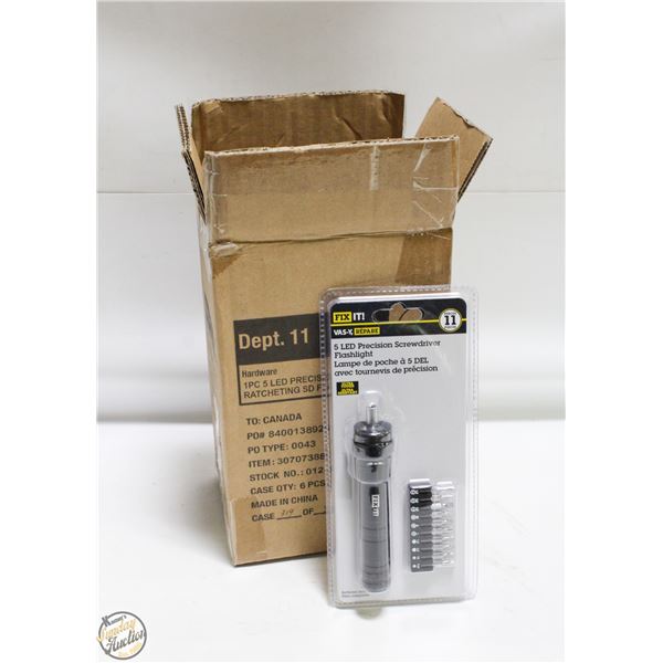 CASE WITH 6 11PC 5 LED PRECISION SCREWDRIVERS