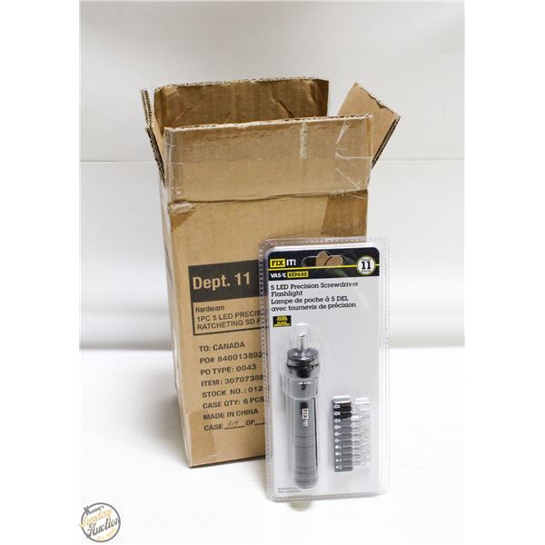 CASE WITH 6 11PC 5 LED PRECISION SCREWDRIVERS