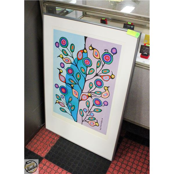 NORVAL MORRISSEAU ARTWORK. SIGNED IN SYLLABICS