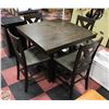 Image 1 : SOLID DARK WOOD PUB HEIGHT DINING TABLE -