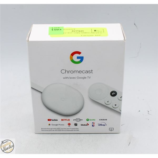 CHROMECAST STREAMING DEVICE
