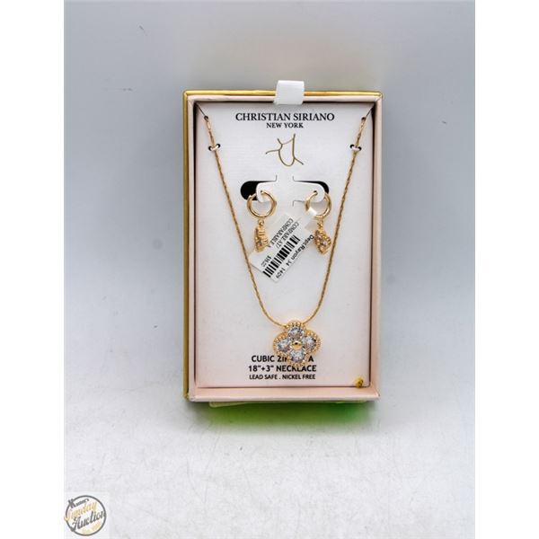 NEW CHRISTIAN SIRIANO NECKLACE & EARRING SET