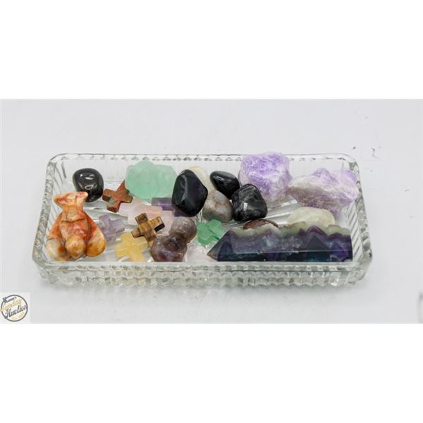 MIX GEMSTONES CARVINGS TOWERS TUMBLES & MORE