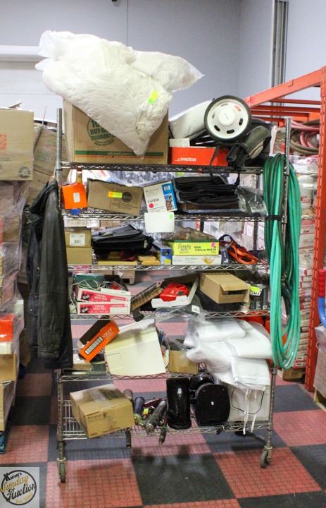 Unconsumed Rack CART OF UNCLAIMED AUCTIONED ITEMS (RACK NOT INCLD)