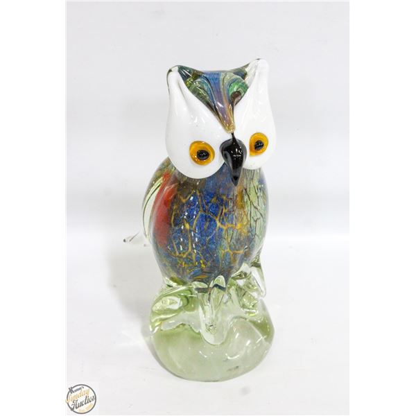 LARGE GLASS BLOWN COLOURED