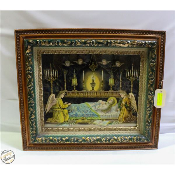 ANTIQUE FRAMED PICTURE  "THE HOLY