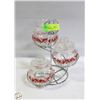 Image 1 : 3PC CUTE JAR STAND ON METAL LOTUS STAND