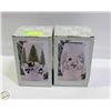 Image 1 : PAIR OF FROSTED SNOWMAN THEME GLASS LAMPS