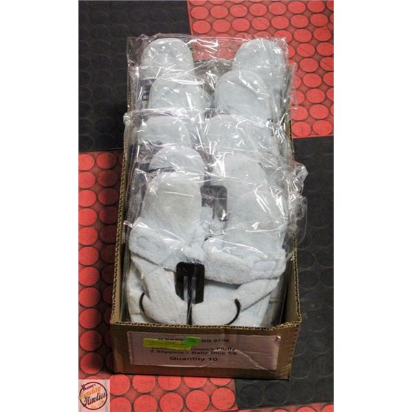 5PRS LADIES BABY BLUE SOFT SLIPPERS SZ 7/8