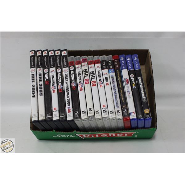 17 PS2, PS3 & PS4 VIDEO GAMES, PLAYSTATION