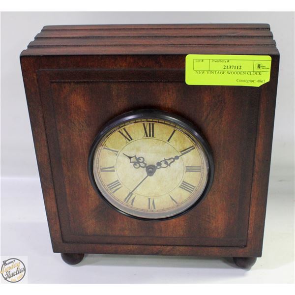 NEW VINTAGE WOODEN CLOCK