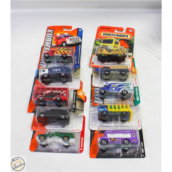 10 ASSORTED VINTAGE MATCHBOX CARS/TRUCKS