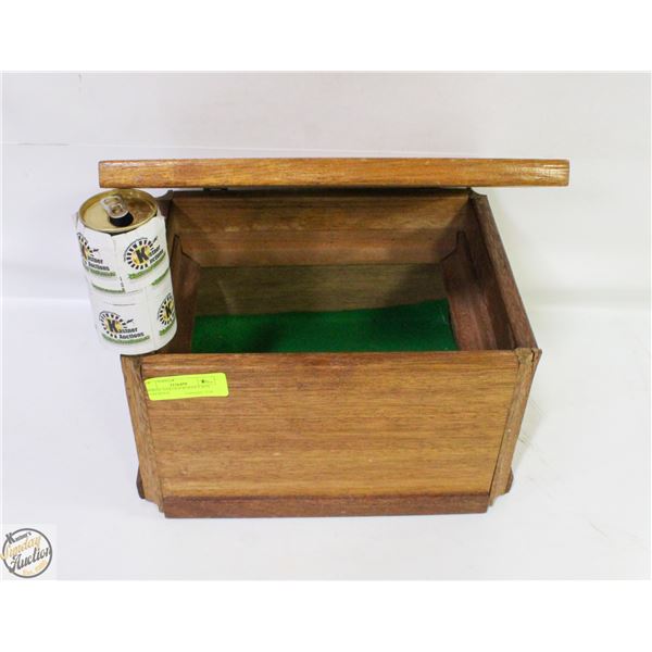 APPROX 70YR OLD WOODEN BOX WITH HINGE