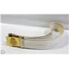 Image 1 : MILITARY/CADET WHITE BELT W/GOLDTONE BUCKLE