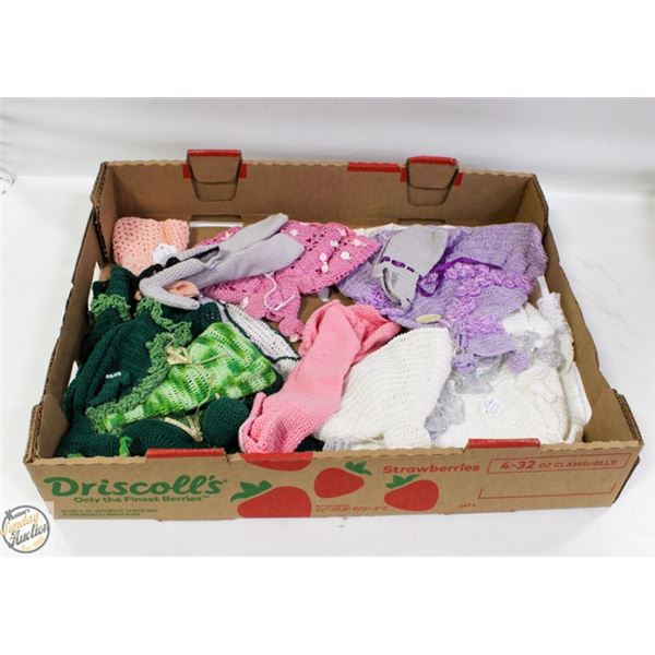 LARGE FLAT OF HAND KNITTED/CROCHETED