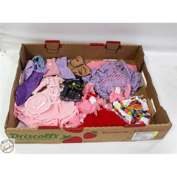 LARGE FLAT OF HAND KNITTED/CROCHETED