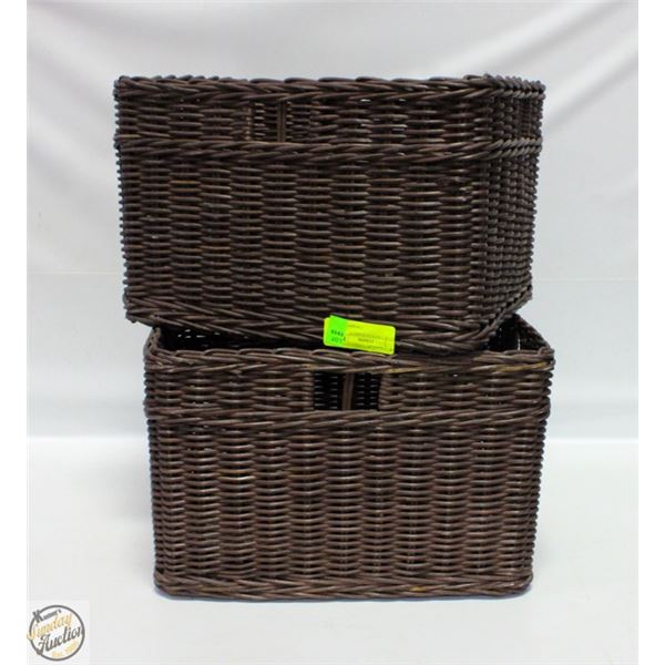 LOT OF 2 WICKER BASKETS