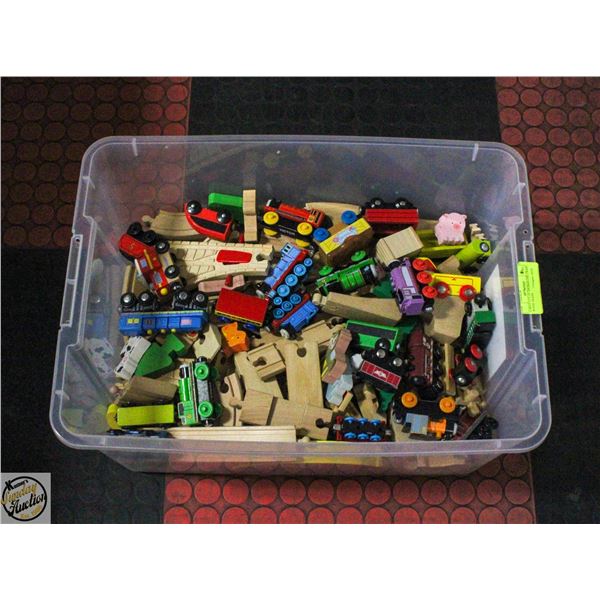 LARGE LOT OF THOMAS-THE-TRAIN WOOD TRAINS