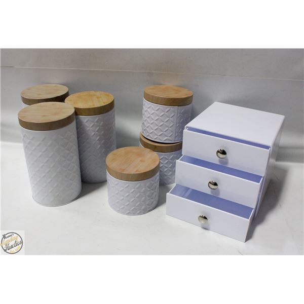 FLAT OF 6 PC CANISTER SET WITH ORGANIZER