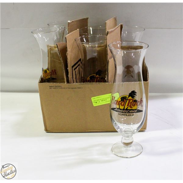 (6) HARD ROCK CAFE HURRICANE GLASSES