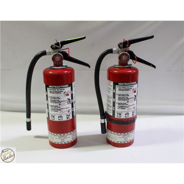 LOT OF 2 FULLY CHARGED FIRE EXTINGUISHERS 5 LBS