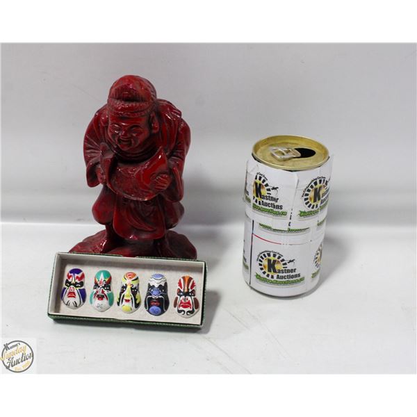 CHINESE CHARACTER STATUE. CHINESE FACE