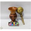 Image 1 : WOOD VASE. MUSIC INSTRUMENT MUD CHARACTER