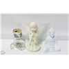 Image 1 : ANGEL STATUE. CERAMIC BUDDHA. CRYSTAL SWAN