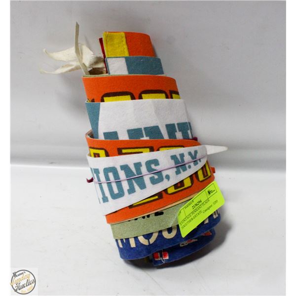 8 VINTAGE PENNANT FLAGS TOGETHER-ESTATE