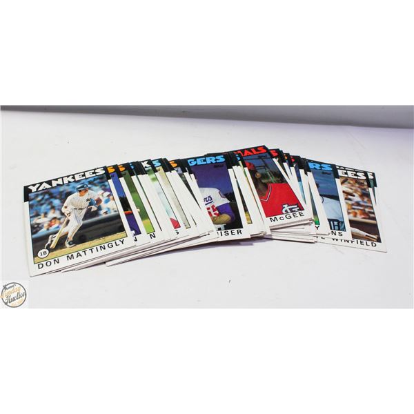 59 BASEBALL CARDS 7”X5” INCLUDING DON