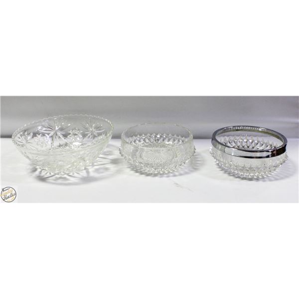 3 PIECE CRYSTAL BOWL