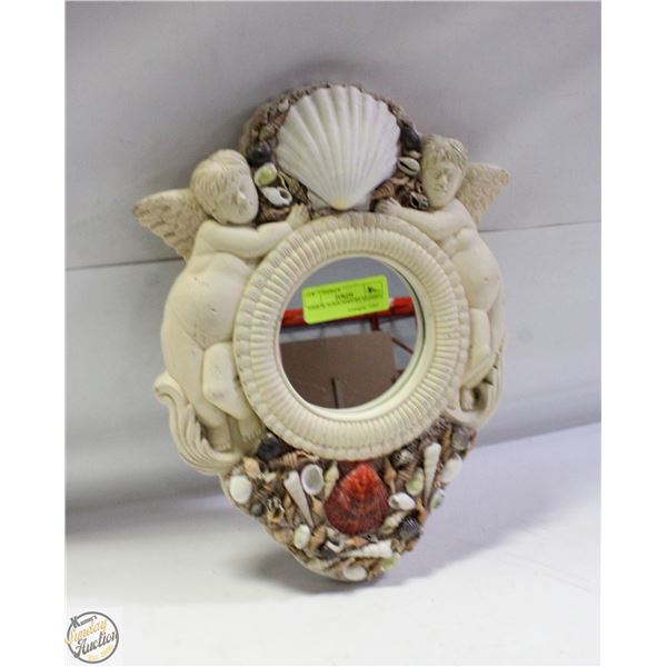 MIRROR, SUROUNDED BY SEASHELL