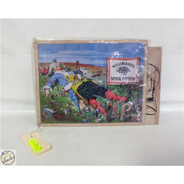 2 TIN ADS SIGNS - WILLIMATIC SPOOL COTTON &