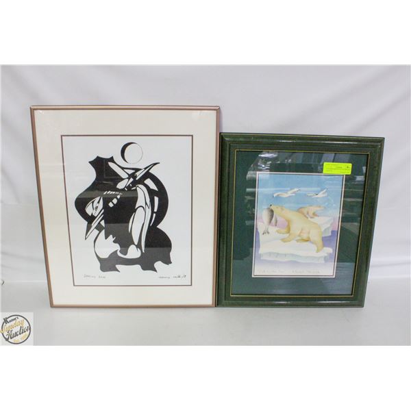 2 FRAMED PRINTS"OUT IN THE SEA" NIGIYOK