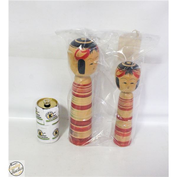 2 VINTAGE JAPANESE KOKESHI DOLLS