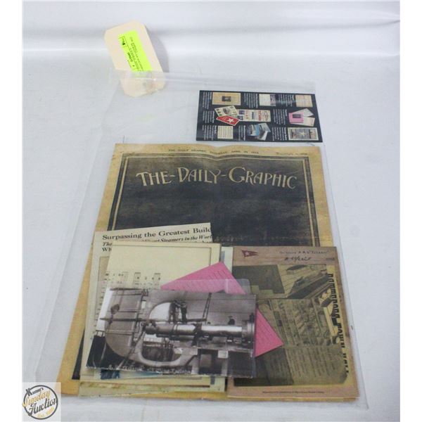 RMS TITANIC 20 REPLICA INFORMATION SOUVENIR PK