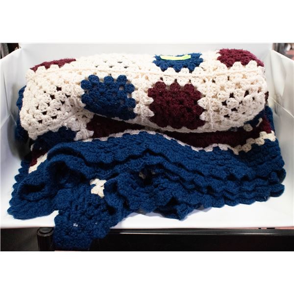 HANDMADE LARGE GRANDMA SQUARES BLANKET QUEEN SIZE