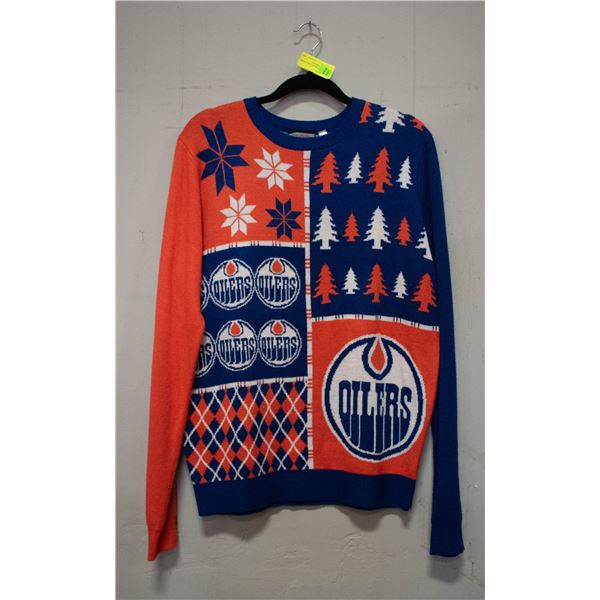 MENS LARGE OILERS SWEATER