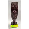 Image 1 : SOLID WOOD CARVED HEAD BUSY FIGURE H-8"