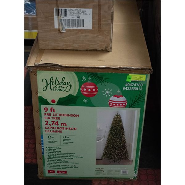 CHRISTMAS TREE WITH STAND LIGHTS (NOT ALL WORKING)