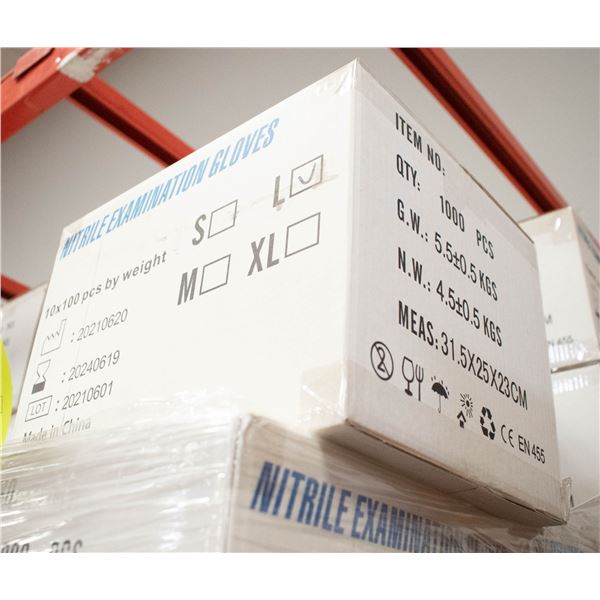 CASE WITH 1000 SIZE LARGE NITRILE EXAM GLOVES