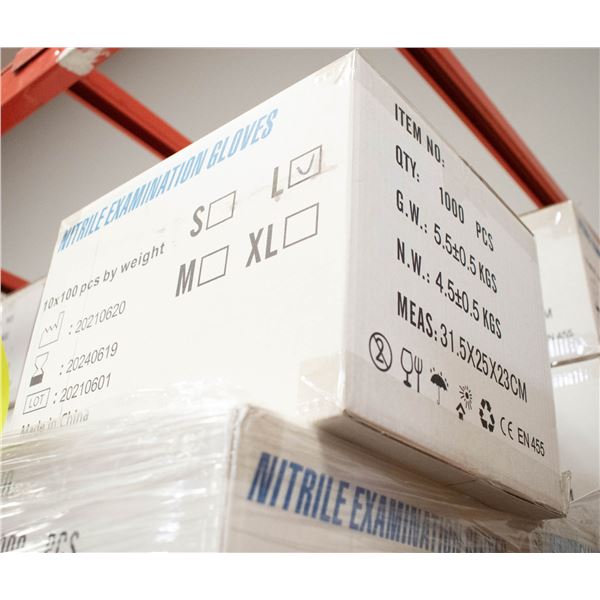 CASE WITH 1000 SIZE LARGE NITRILE EXAM GLOVES